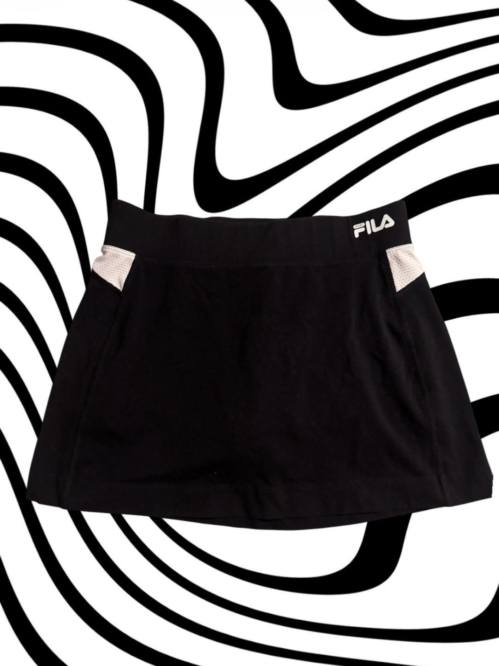 Fila Black Mini Skort with White Accent Panels